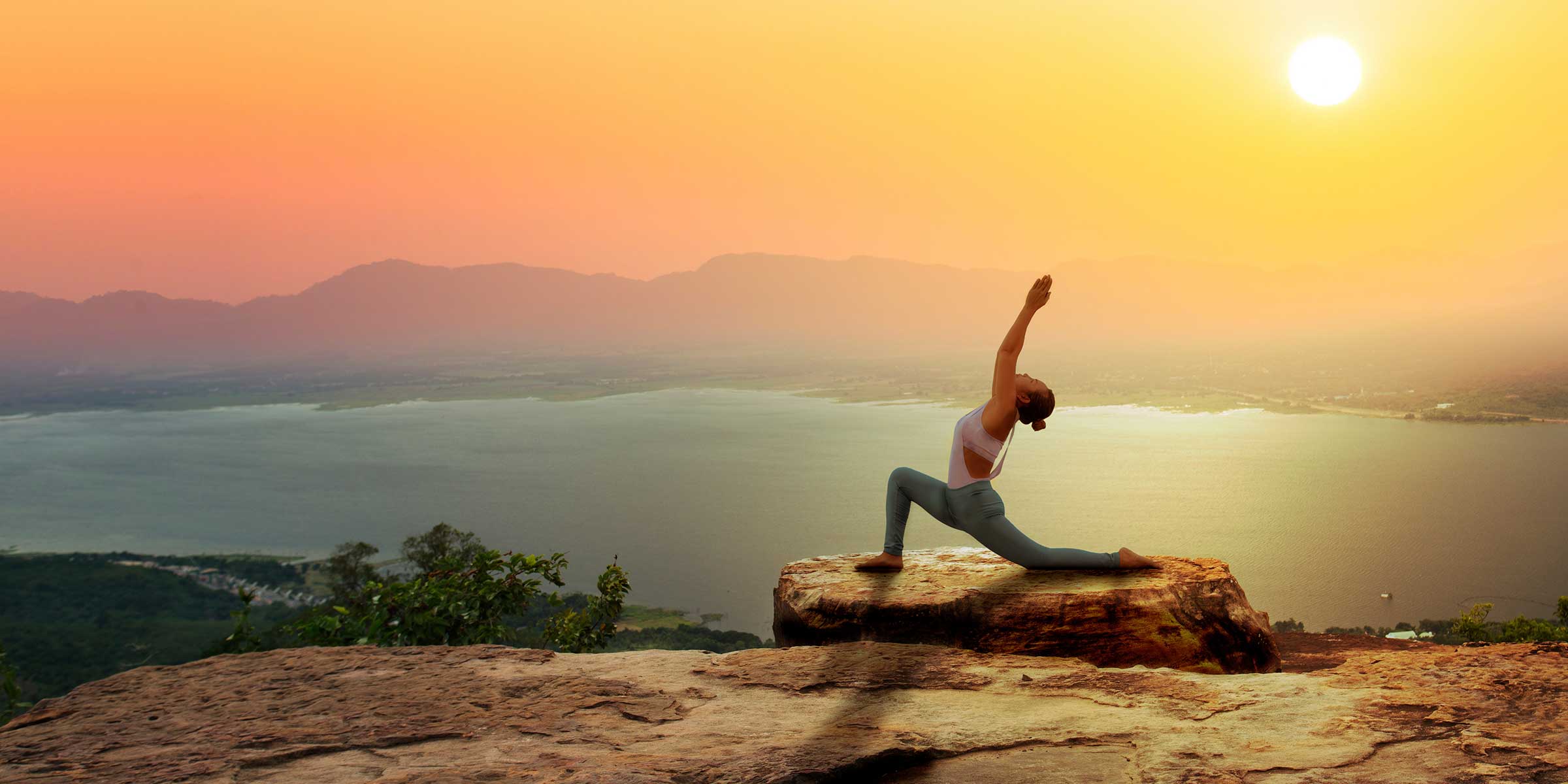 Woman practicing yoga